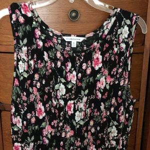 Black floral print dress